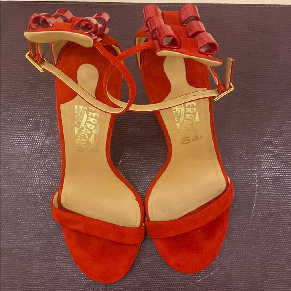 Salvatore Ferragamo Angie High Heel Suede Sandals